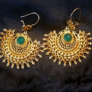 DB8 Turkey Highest Quailty silver 925 earring real jade